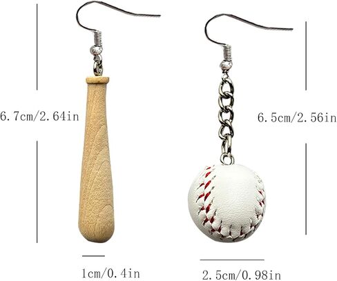 Baseball Earrings Sports Ball Shape Dangle Earrings Baseball Bat Drop Earrings for Women Baseball Fan Jewelry Gifts in Saudi Arabia
