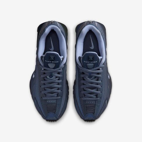 حذاء Nike Shox R4 Big Kids (للأولاد) (سبج/أزرق منتشر/ألومنيوم) مقاس 5.5 in Kuwait