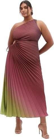 City Chic Women's Plus Size Dress - Aliza Print Pleat Maxi in Kuwait