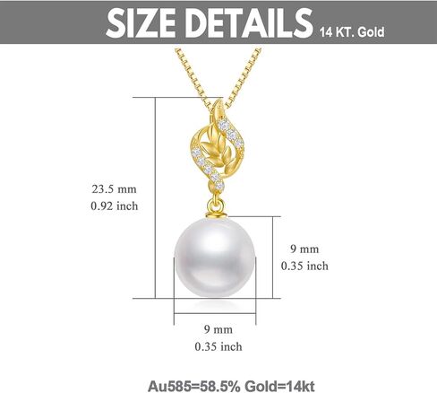 14K Gold Natural Diamond Pearl Earrings and Necklace (with 14k Gold Box Chain), Fine Jewelry for Her in Saudi Arabia