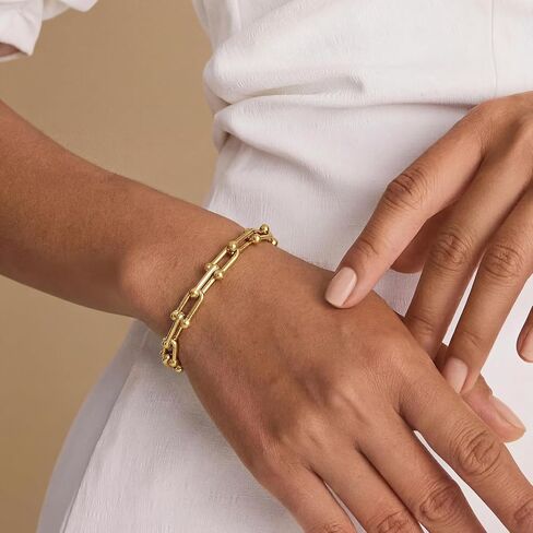 18K Gold-Plated Chunky Paperclip Necklace Bracelet Set for Women – Stainless Steel Cuban Link Chain Jewelry, Waterproof & Tarnish Resistant, Adjustable Statement Fashion Accessories in Saudi Arabia