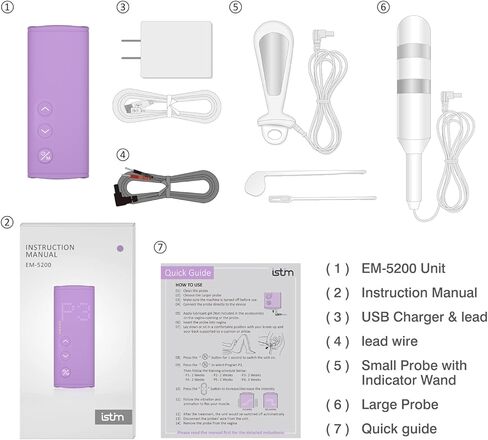 iStim Pelvic Floor Exercises Device - EM-5200 Kegel Trainer for Incontinence Relief, Muscle Massager (EMS) for Bladder Control and Pelvic Physical Therapy in Kuwait