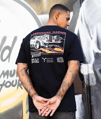 Riot Society Back to The Future Legendary Racing Mens T-Shirt - Black, Large in Saudi Arabia