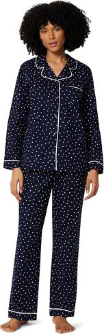 Amazon Essentials Women's Cotton Stretch Poplin Pajama Set, Long Sleeve Button-Down Shirt with Pants in Kuwait