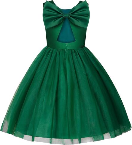 Uhnice Flower Girl Sleeveless Tulle Knee Length Party Dress Birthday Outfit for Wedding Special Occasion in Saudi Arabia