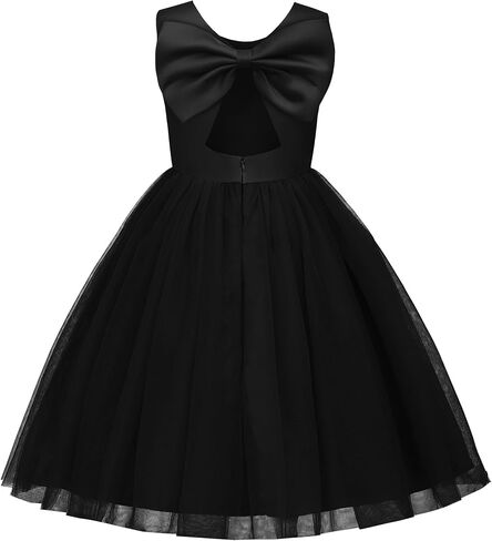 Uhnice Flower Girl Sleeveless Tulle Knee Length Party Dress Birthday Outfit for Wedding Special Occasion in Kuwait