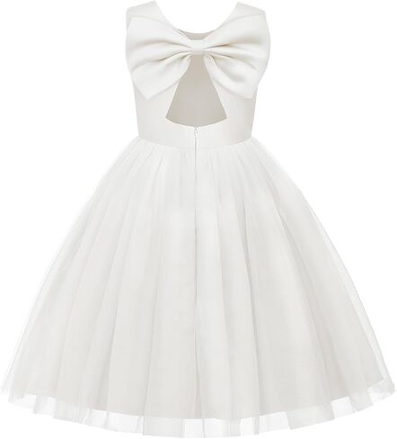 Uhnice Flower Girl Sleeveless Tulle Knee Length Party Dress Birthday Outfit for Wedding Special Occasion in Saudi Arabia