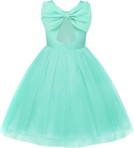 Uhnice Flower Girl Sleeveless Tulle Knee Length Party Dress Birthday Outfit for Wedding Special Occasion in Saudi Arabia