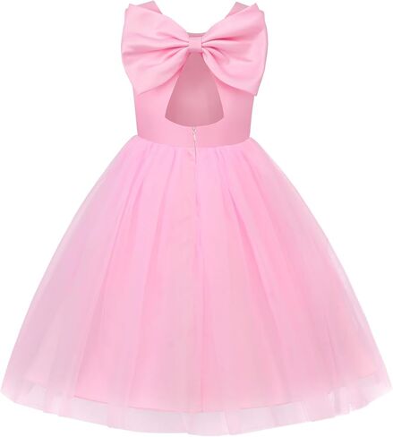 Uhnice Flower Girl Sleeveless Tulle Knee Length Party Dress Birthday Outfit for Wedding Special Occasion in Saudi Arabia
