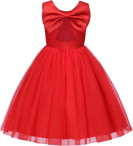Uhnice Flower Girl Sleeveless Tulle Knee Length Party Dress Birthday Outfit for Wedding Special Occasion in Saudi Arabia
