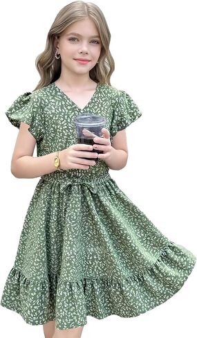 Girls Summer Dresses for Kids 10-12 Dress Cute Size 10 Tween Clothes Teen Outfits in Saudi Arabia