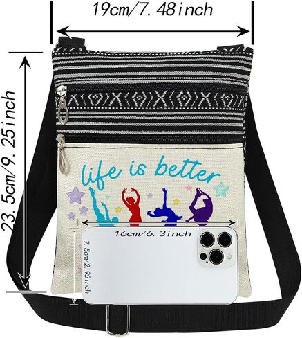 Winter Sports Crossbody Bag with Adjustable Strap Ice Skater Print Messenger Bag for Adults Inspirational Skating Gift for Sister's Birthday Winter Sports Day​​ in Kuwait
