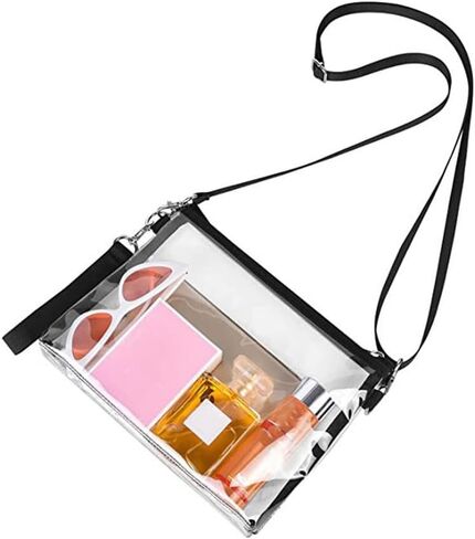 Clear Bag for Stadium Events Clear Crossbody Bag Transparent PVC Purse Waterproof See Through Handbag with Adjustable Strap for Sports Fan Game Day Concerts Traveling in Saudi Arabia