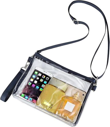 Clear Bag for Stadium Events Clear Crossbody Bag Transparent PVC Purse Waterproof See Through Handbag with Adjustable Strap for Sports Fan Game Day Concerts Traveling in Saudi Arabia