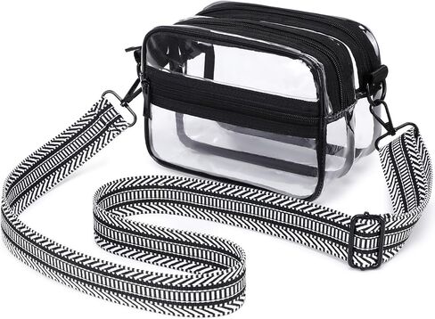 Clear Bag Stadium Approved, See Through Clear Crossbody Bag Purse Dual Main Pockets for Concerts & Events in Saudi Arabia