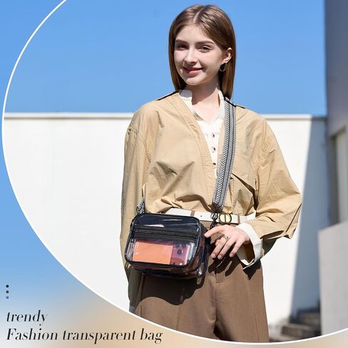 Clear Bag Stadium Approved, See Through Clear Crossbody Bag Purse Dual Main Pockets for Concerts & Events in Saudi Arabia