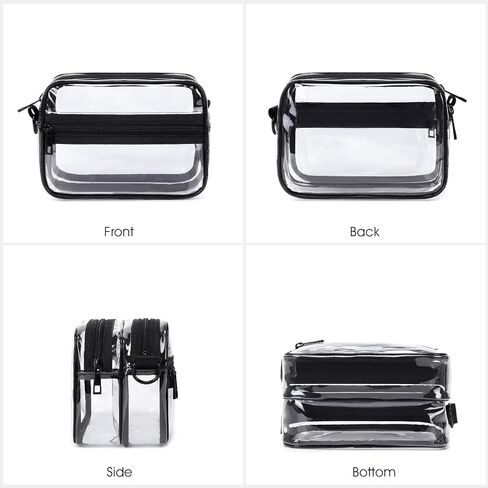 Clear Bag Stadium Approved, See Through Clear Crossbody Bag Purse Dual Main Pockets for Concerts & Events in Saudi Arabia