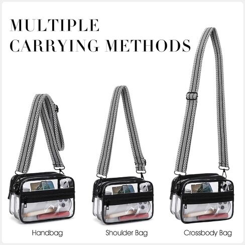 Clear Bag Stadium Approved, See Through Clear Crossbody Bag Purse Dual Main Pockets for Concerts & Events in Saudi Arabia