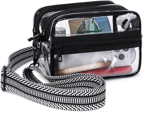 Clear Bag Stadium Approved, See Through Clear Crossbody Bag Purse Dual Main Pockets for Concerts & Events in Saudi Arabia