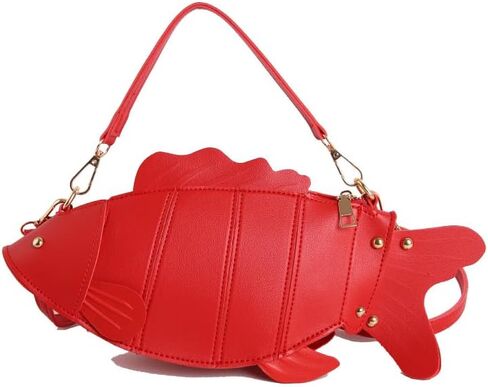 Cute 3D Goldfish Shaped Shoulder Bag Crossbody Bag, Novelty Fish Purse, Unique Animals Shaped Handbag for Women in Saudi Arabia