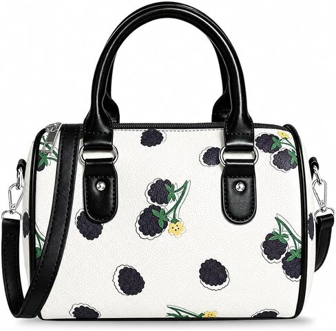 Girly Fruit Prints Crossbody Bag Cute Cherry Strawberry Blackberry Top Handle Boston Bag for Women Girls in Saudi Arabia