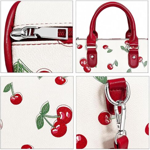 Girly Fruit Prints Crossbody Bag Cute Cherry Strawberry Blackberry Top Handle Boston Bag for Women Girls in Saudi Arabia
