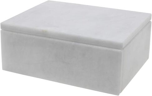 Rectangular Marble Keepsake Box - Hand Carved, Polished Jewelry Box With Non-Slip Rubber Pads - Lightweight & Compact With Lid - Versatile, Luxury Stone Box for Storing & Organizing in Saudi Arabia