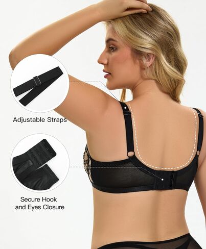 حمالة صدر نسائية من Onlyday مقاس كبير وشفاف وشفاف وتغطية كاملة، حمالة صدر رافعة من Underwire غير مبطنة باللون الأسود والعاري in Kuwait