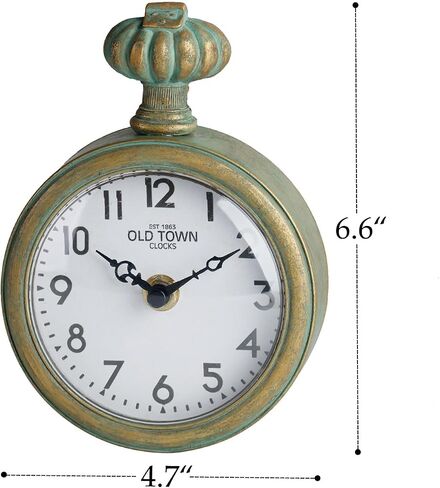 NIKKY HOME Small Wall Clock 4.6 Inch, Vintage Aqua Silent Analog Tiny Clock | Non-Ticking Battery Operated Retro Round Metal Clock, Classic Decorative for Living Room, Bathroom, Kitchen Office in Kuwait