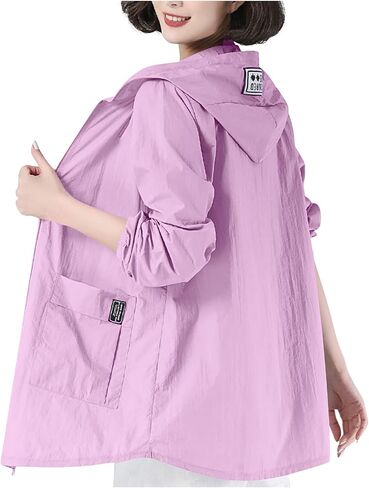 UPF 50+ Lightweight Athletic Jacket Women Sun Protection Zip up Hoodie Long Sleeve Hiking Outdoor Shirt with Pocket in Kuwait