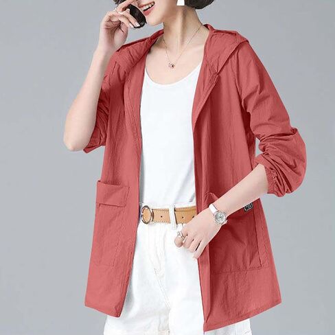 UPF 50+ Lightweight Athletic Jacket Women Sun Protection Zip up Hoodie Long Sleeve Hiking Outdoor Shirt with Pocket in Kuwait
