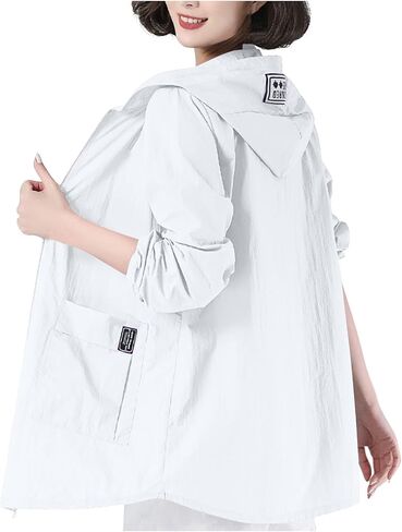 UPF 50+ Lightweight Athletic Jacket Women Sun Protection Zip up Hoodie Long Sleeve Hiking Outdoor Shirt with Pocket in Kuwait