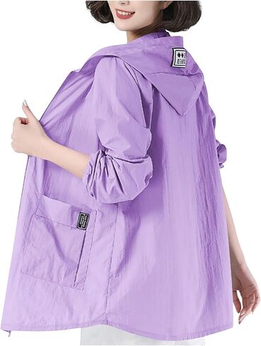 UPF 50+ Lightweight Athletic Jacket Women Sun Protection Zip up Hoodie Long Sleeve Hiking Outdoor Shirt with Pocket in Kuwait