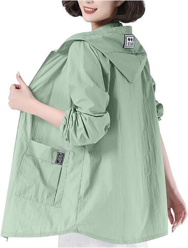 UPF 50+ Lightweight Athletic Jacket Women Sun Protection Zip up Hoodie Long Sleeve Hiking Outdoor Shirt with Pocket in Kuwait