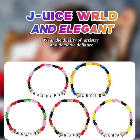 AICase لهدايا Merch العصير، أساور مستوحاة من 5 قطع قابلة للتكديس، أساور الصداقة مطرزة بالخرز والحفلات الموسيقية، ملصق من الفينيل، هدايا للبضائع لمحبي النساء وأعياد الميلاد وعيد الميلاد in Kuwait