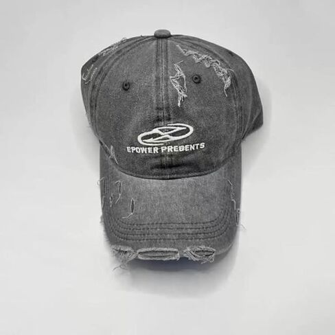 Vintage Washed Distressed Baseball Cap, Classic Embroidered Logo Casual Style, Adjustable Peak Cap for Men and Women in Kuwait