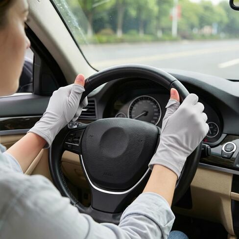 Women Sun Protection Driving Gloves Full Finger Driving Gloves Touchscreen Non Slip Breathable Outdoor Glove for Driving Cyling Running Hiking in Saudi Arabia