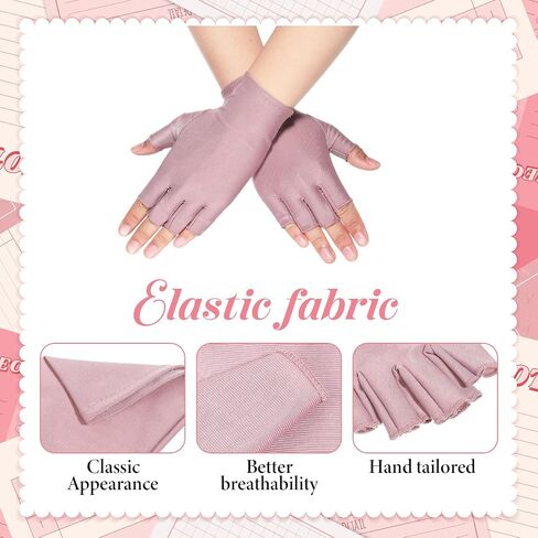 3 Pairs Sun Protection Gloves for Women, Fingerless Driving Gloves UV Protection for Gel Manicures Summer Driving Biking Riding Outdoor Sports (3 Colors) in Kuwait