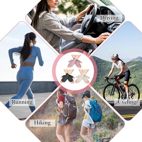 3 Pairs Sun Protection Gloves for Women, Fingerless Driving Gloves UV Protection for Gel Manicures Summer Driving Biking Riding Outdoor Sports (3 Colors) in Kuwait