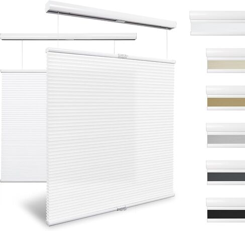 Custom Size Top Down Bottom Up Cellular Shades Light Filtering Cordless Up Down Honeycomb Window Blinds & Shades Insulating Shades for Home Living Room Bedroom Kitchen Office(White) in Saudi Arabia