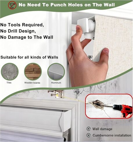 BERISSA No Drill No Tools Blackout Roman Shades for Indoor Windows Cordless, Tension Room Darkening Roman Blinds,Pull Down Window Shades for Home Office Easy to Install,60" W x 72" H,Linen Beige in Kuwait