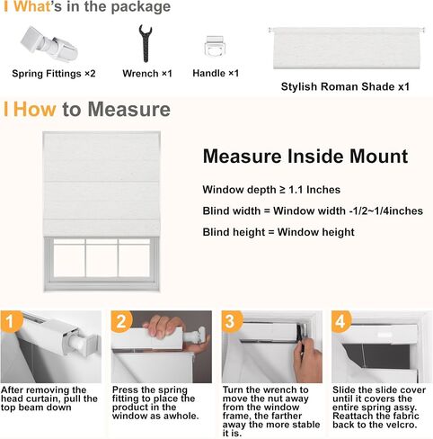 BERISSA No Drill No Tools Blackout Roman Shades for Indoor Windows Cordless, Tension Room Darkening Roman Blinds,Pull Down Window Shades for Home Office Easy to Install,60" W x 72" H,Linen Beige in Kuwait