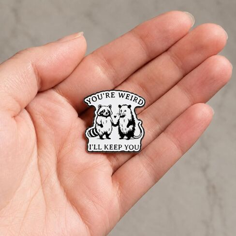 Funny Cartoon Raccoon Pin - Enamel Cute opossum Pins Brooch for Backpacks, Jackets, Hats. Humorous Quotes Brooches Gift for Animal Lovers, Girl, Son, Daughter, Adults in Saudi Arabia