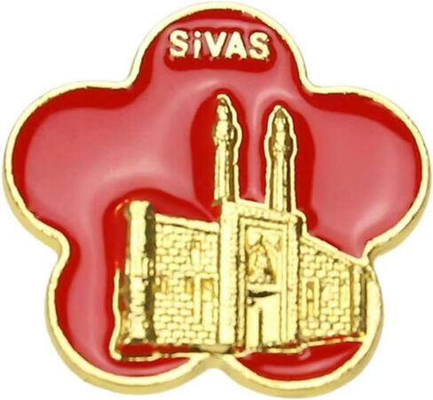 Enamel Lapel Pin, Flag Colors, Gold-Tone Landmark Design, Butterfly Clasp, 1.1 Inch in Saudi Arabia