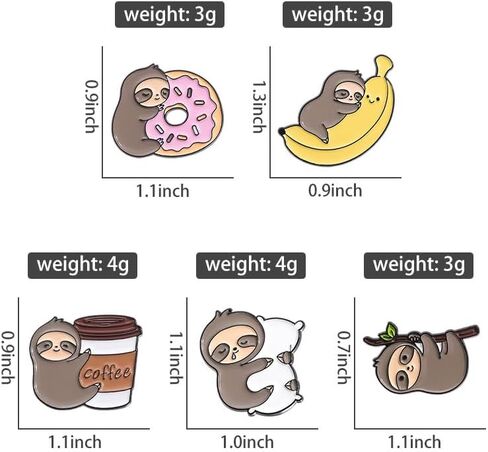 Adorable Sloth Hanging on Branch Enamel Brooch Pin Cute Cartoon Animal Lapel Pin Kawaii Animal Brooch for Jackets Backpacks Gift for Sloth Lovers in Kuwait