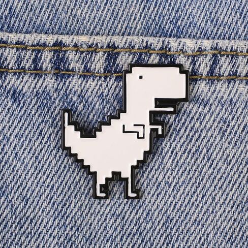 Pixel Dinosaur Enamel Pin, Dino Game Lover Pin Brooch, Funny Gift For Dino Fan Gamer, No Internet Connection Pin Brooches, Retro Dinosaur Lapel Badge, Geeky Humor Accessories in Kuwait