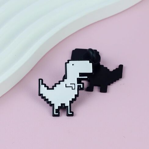 Pixel Dinosaur Enamel Pin, Dino Game Lover Pin Brooch, Funny Gift For Dino Fan Gamer, No Internet Connection Pin Brooches, Retro Dinosaur Lapel Badge, Geeky Humor Accessories in Kuwait