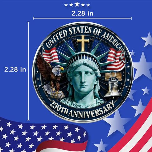 2Pack 250 Anniversary USA Pins Eagle & Liberty & Cross Commemorative 1776-2026 250th Buttons United States Patriotic 250 Pin Merchandise in Saudi Arabia