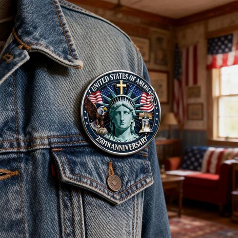 2Pack 250 Anniversary USA Pins Eagle & Liberty & Cross Commemorative 1776-2026 250th Buttons United States Patriotic 250 Pin Merchandise in Saudi Arabia