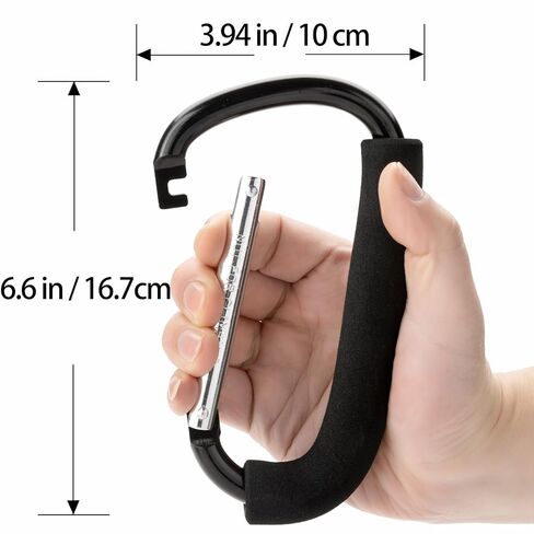 Funbliss Stroller Hooks by Baby，2 Pack Convenient Organizer Hook Bag Clips to Diaper Bags Clothing,Purses,Groceries,Great Hook Set for Mommy When Walking or Shopping(Black) in Kuwait